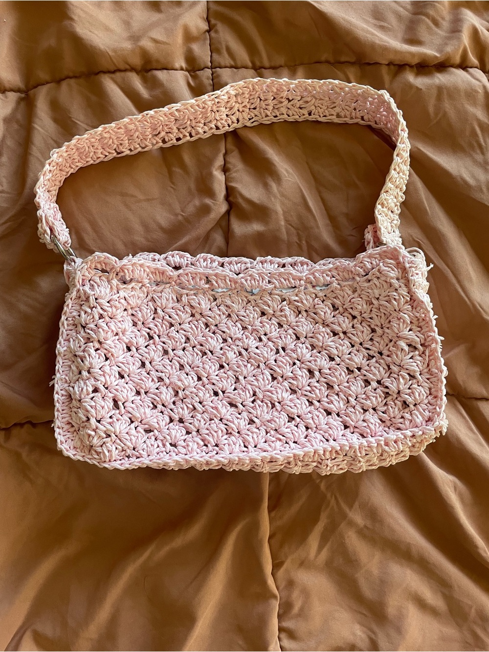 Urban Outfitters Light Pink Crochet Shoulder Bag
